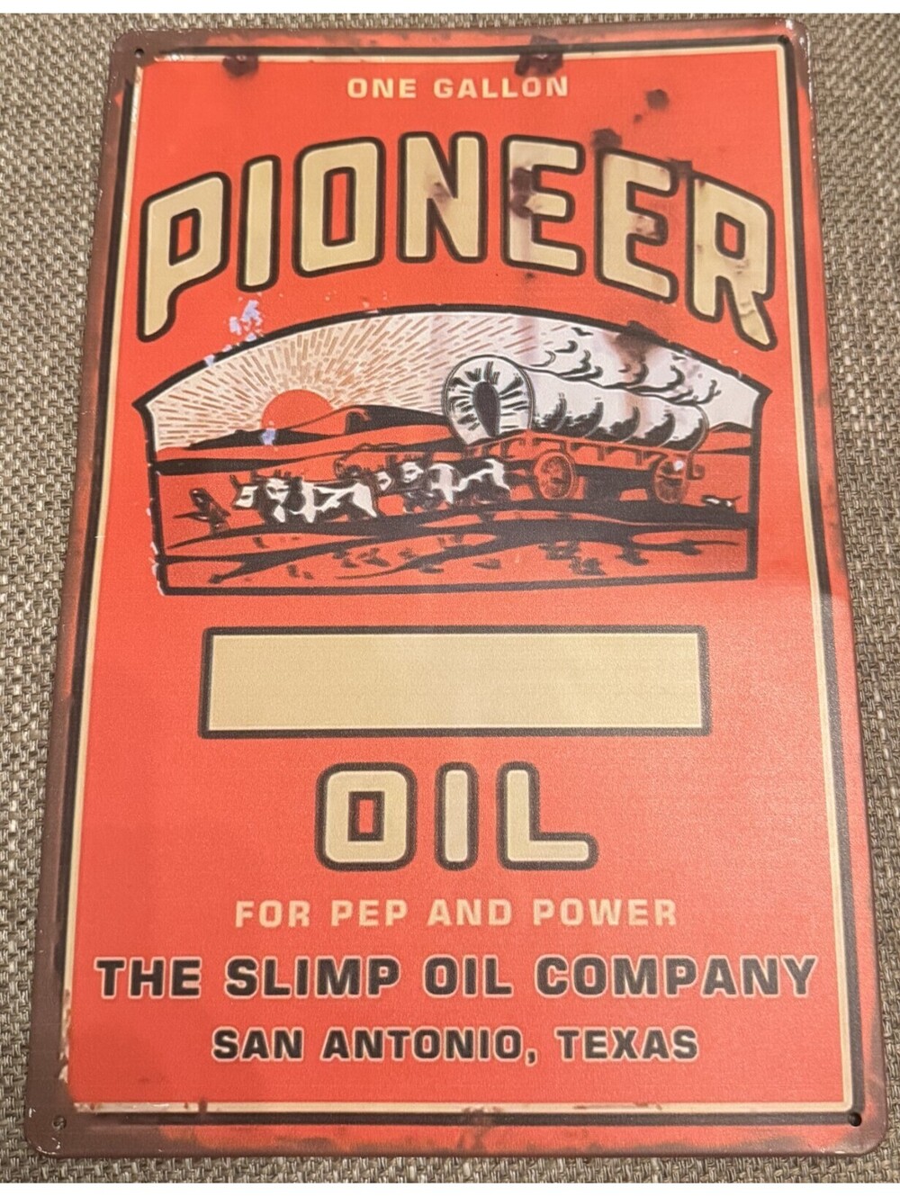 Vintage Metal Sign Pioneer Oil Texas 8" x 12" San Antonio